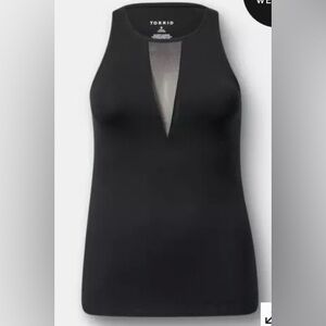 Foxy Mesh Inset Tank - Black